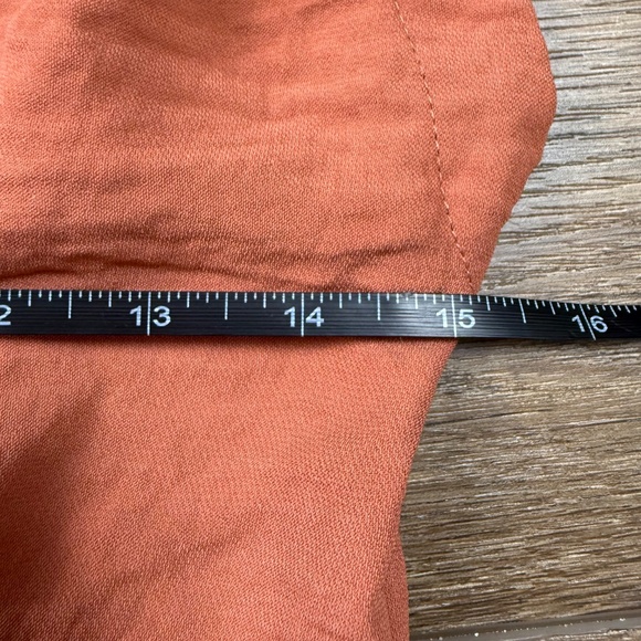 Flawless Women's Short-Sleeve Romper, Burt Orange Dressy, Boho, Fall, NWT XS - Picture 10 of 12